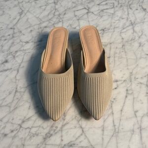 TIJN Helka Pointed Toe Mules Knit Sz 10 Nude